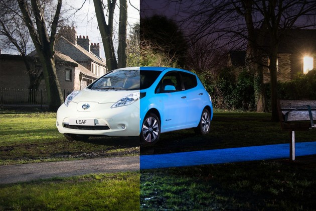 Nissan Glow-in-the-Dark Leaf Electric Car
