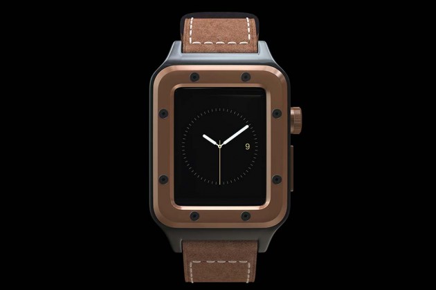 Banded Apple Watch Case by Designed by Many - Champagne on Gunmetal