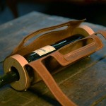 Here’s a Beautiful Wine Bottle Holder of Leather and Wood Made Especially for Your Bicycle