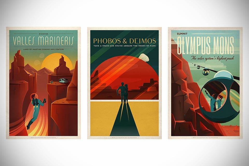 Retro Mars Tourism Posters by SpaceX