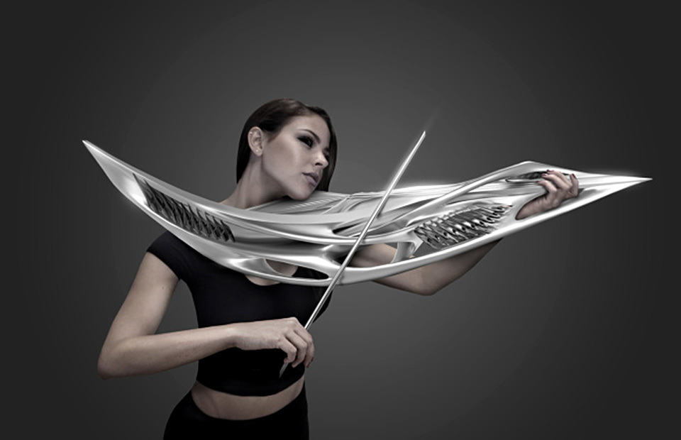 3D-Printed 2-String Piezoelectric Violin by MONAD Studio