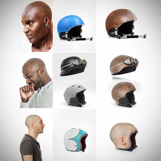 Custom-made Human Head Helmets by Jyo John Mulloor