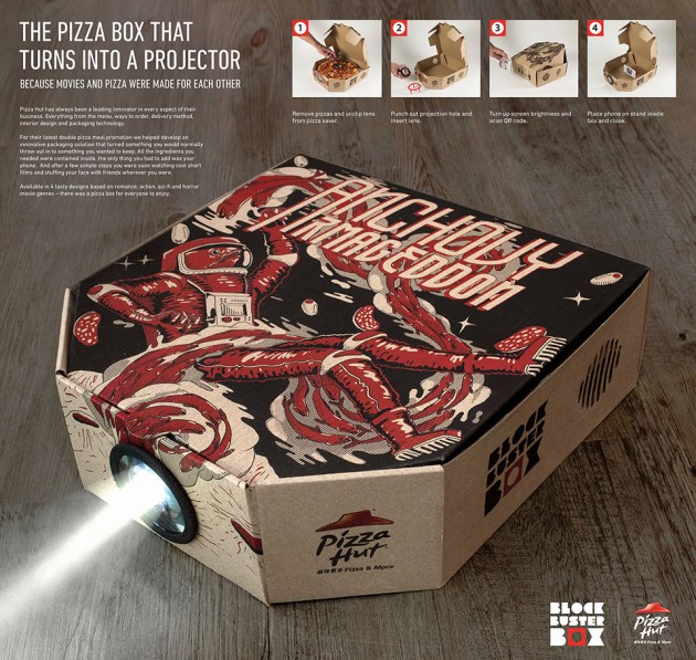Pizza Blockbuster Box Projector