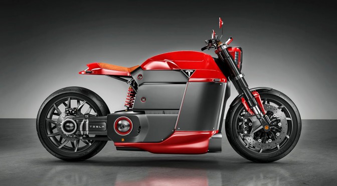 Tesla Model M Concept Electric Motorcycle by Jans Slapins