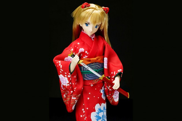 Evangelion Asuka Shikinami Langely with Japanese Sword Doll
