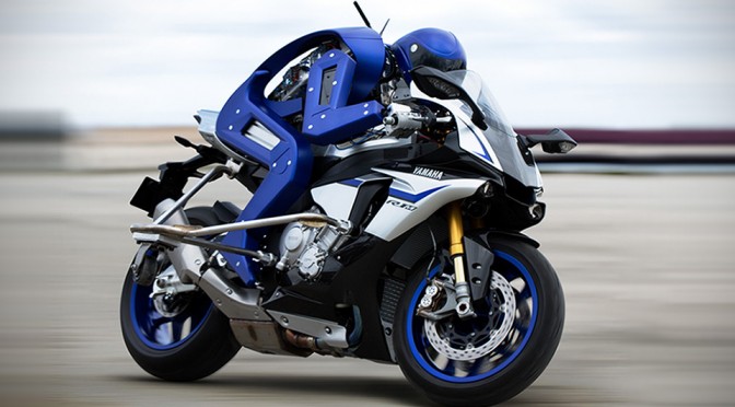 Autonomous Motorcycle-riding Humanoid Robot Concept by Yamaha Motor
