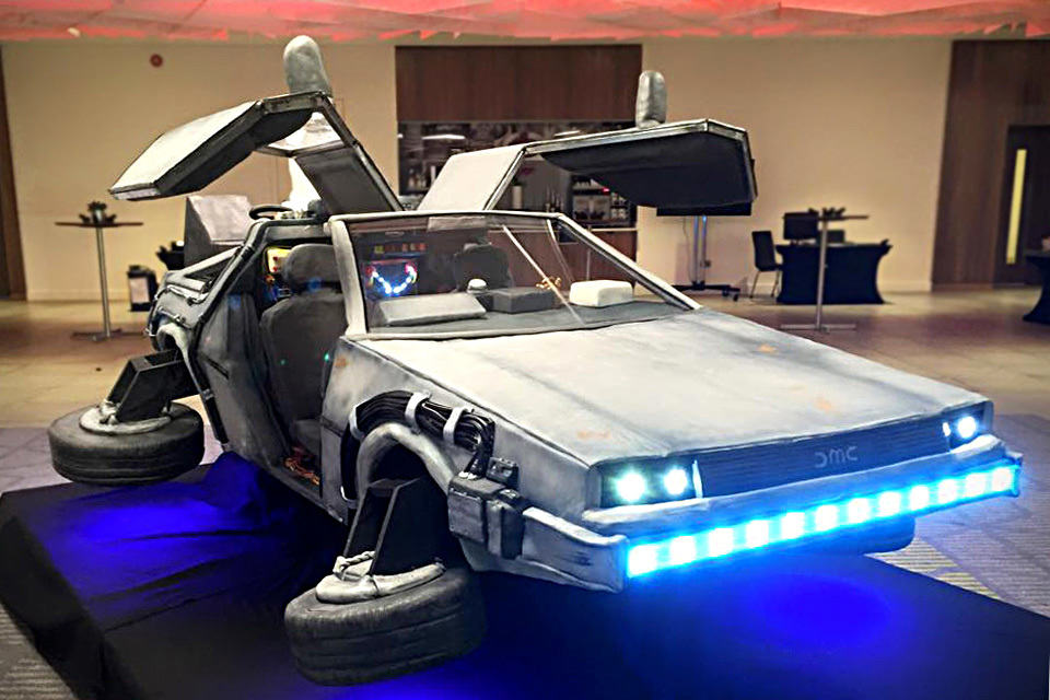 Life-size DeLorean Time Machine Cake by Tattooed Bakers