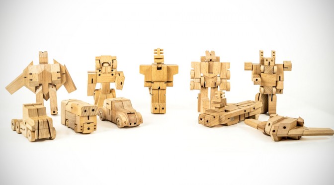 wooden transformer toy