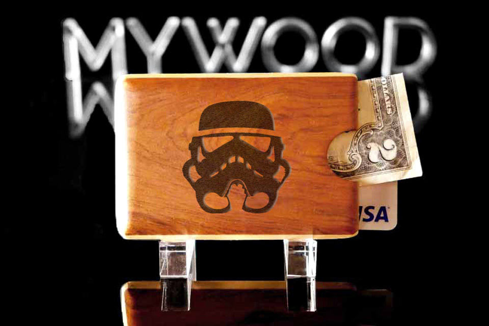 Engraved Wood Wallet by My Wood Wallets - Stormtrooper