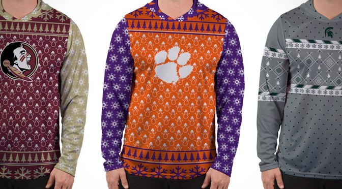Made Royal Collegiate-themed Ugly Christmas Sweaters