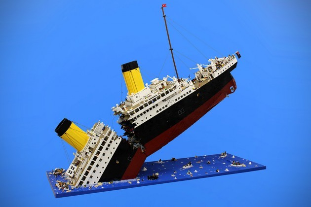 LEGO Sinking Titanic by Ryan McNaught