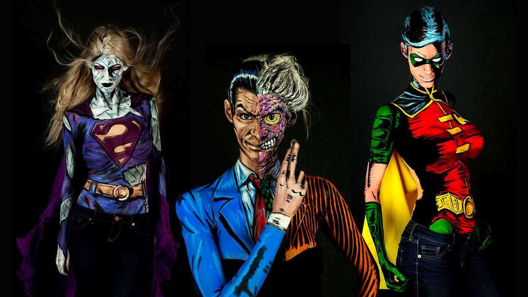 Kay Pike Comic Book Style Bodypainting