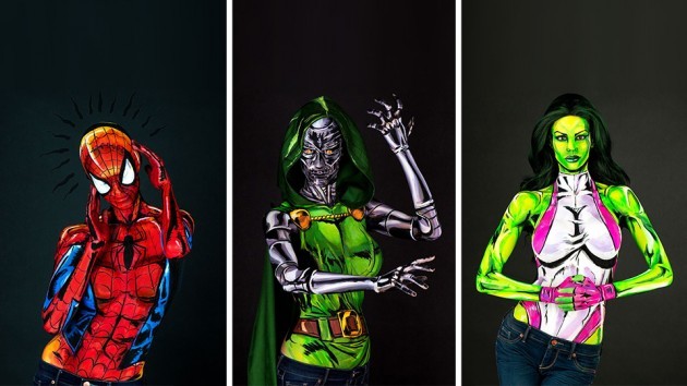 Kay Pike Comic Book Style Bodypainting