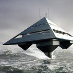 Pyramid-shaped Yacht Looks Like Star Destroyer Flying Above The Water