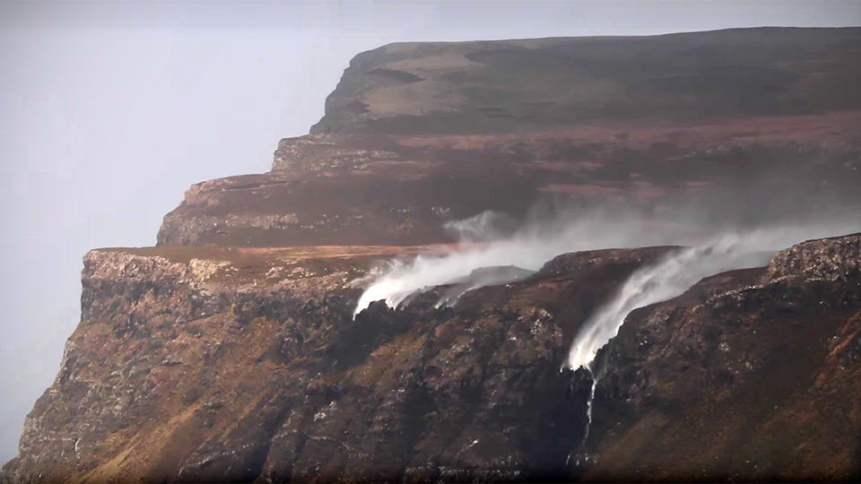Storm Henry Hits Isle of Mull Waterfall