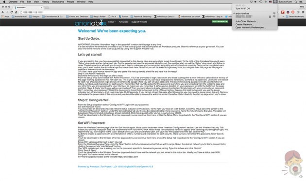 Anonabox Fawkes WiFi Tor Router [Review] Setup Screenshot 