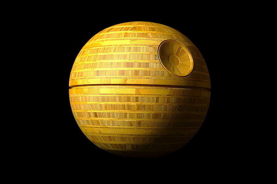 Wood Turned Bamboo Death Star by Frank Howarth