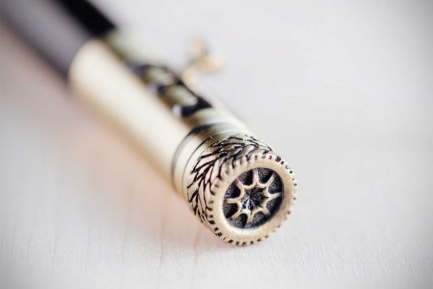 Gearhead Shifter Antique Brass Pen from Bourbon & Boots