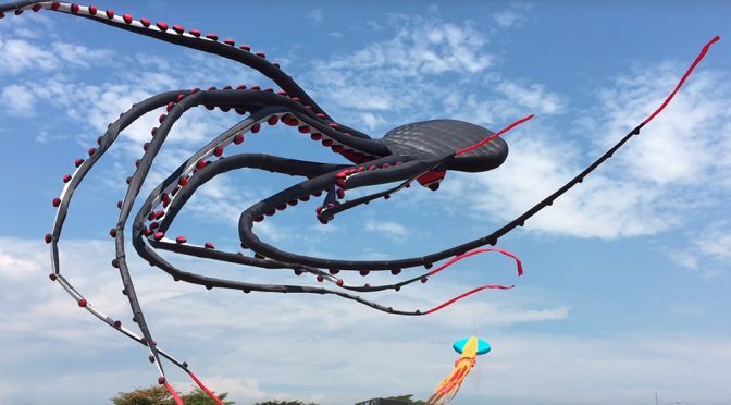 Giant Flying Octopus Kite Lords Over Singapore’s Sky